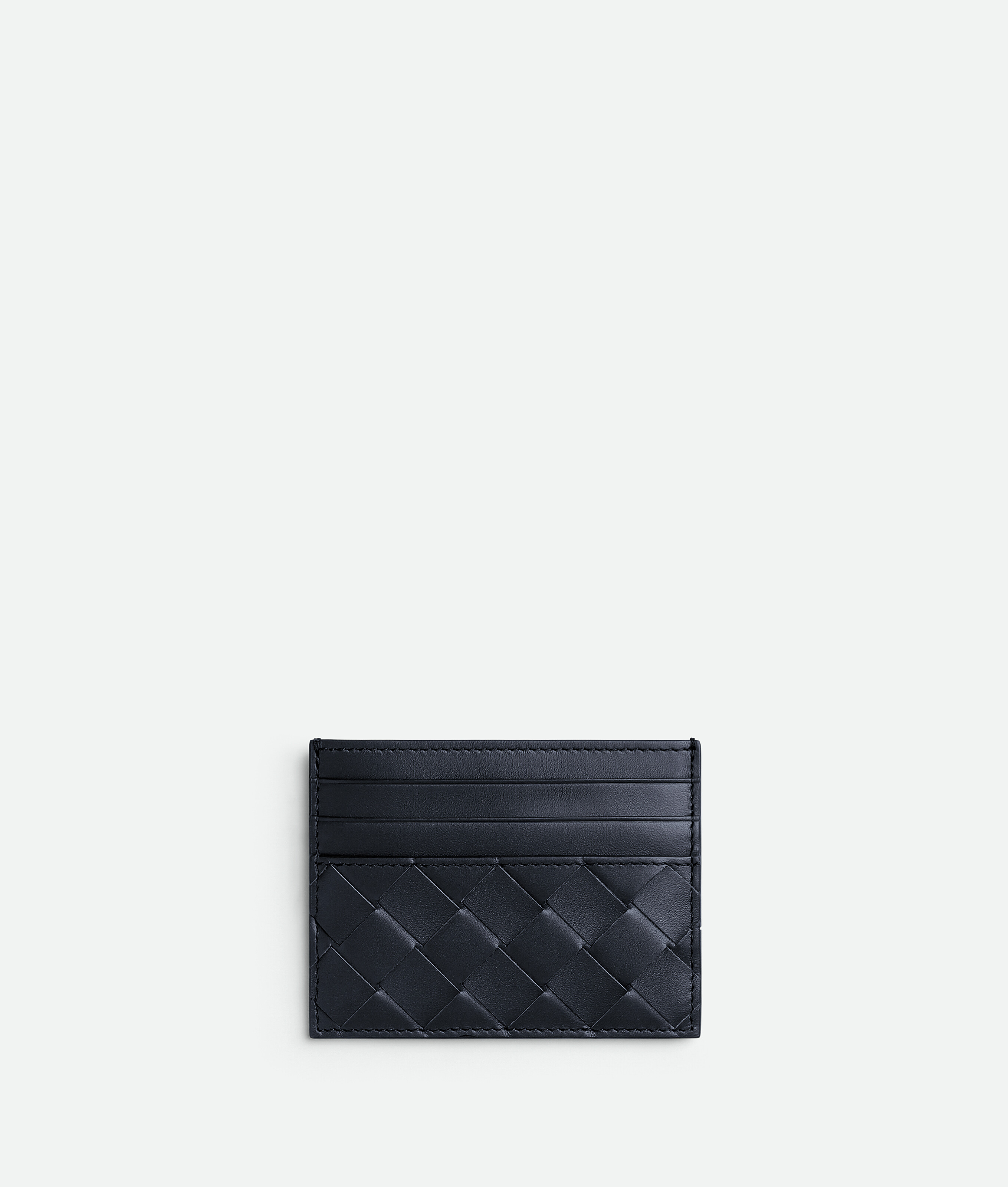Bottega Veneta Intrecciato Credit Card Case In Deep Blue