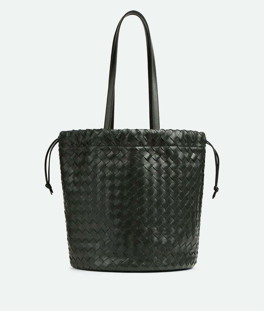 Bottega Veneta Intrecciato Leather Shoulder Bag, Bag, Green - Black
