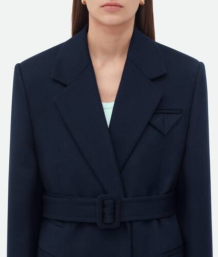 Double Wool Cashmere Belted Jacket