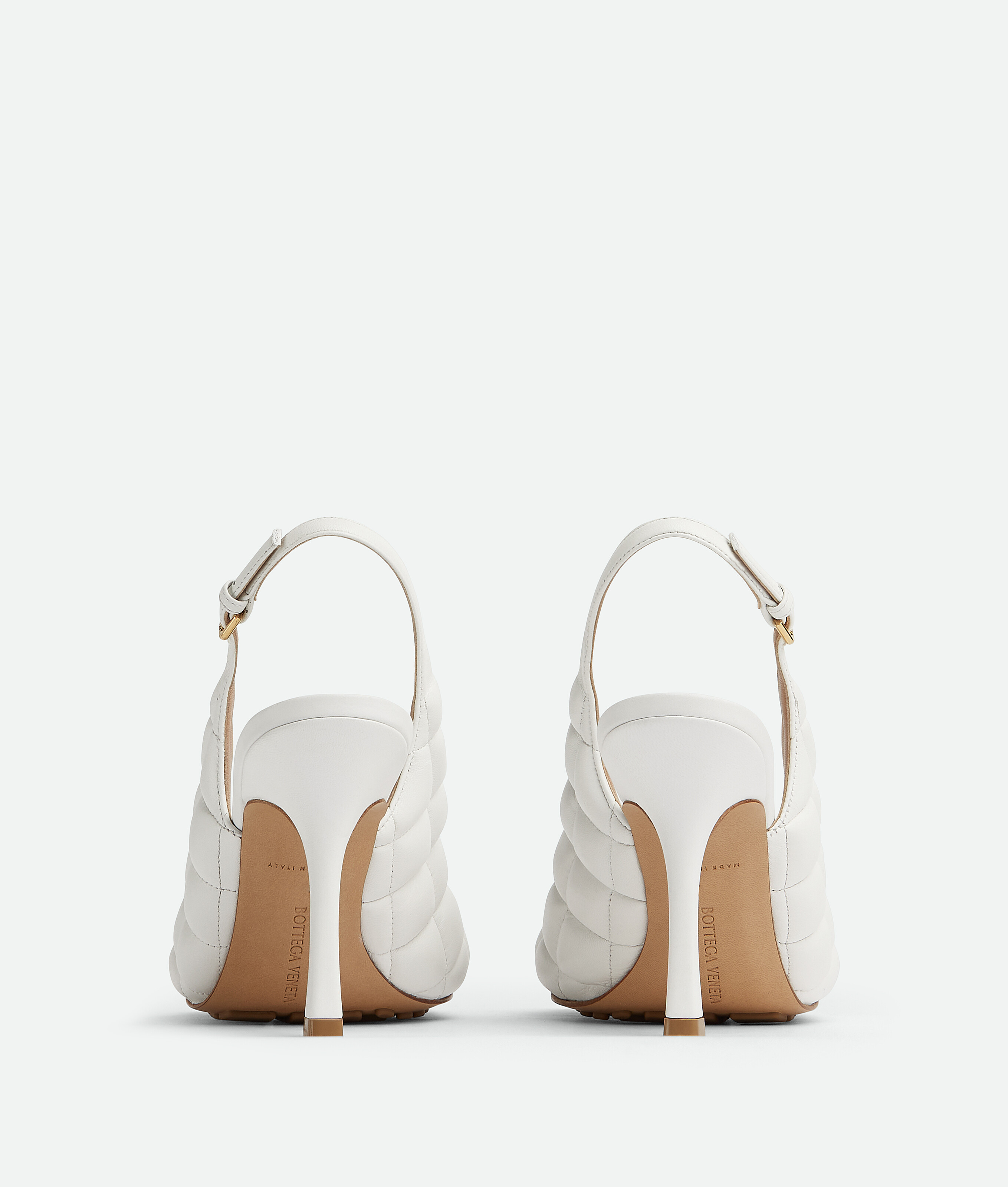 Shop Bottega Veneta Padded Slingback-sandale In White