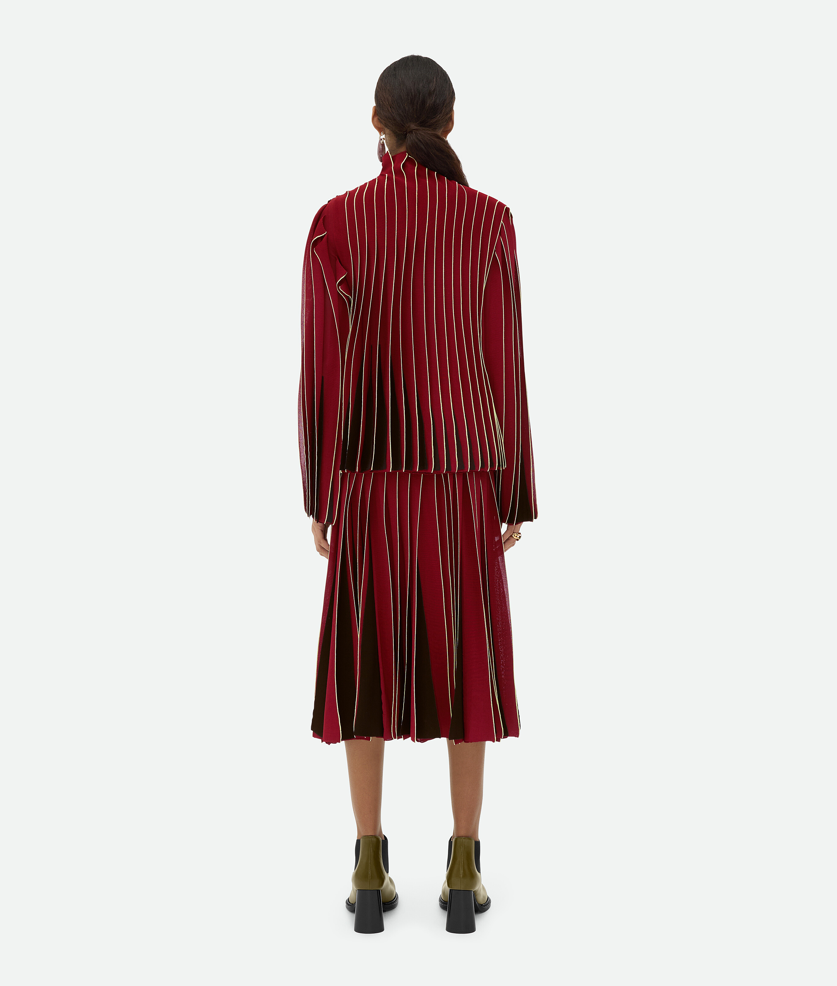 Bottega Veneta Viscose Frill Top In Rosewood/fondant
