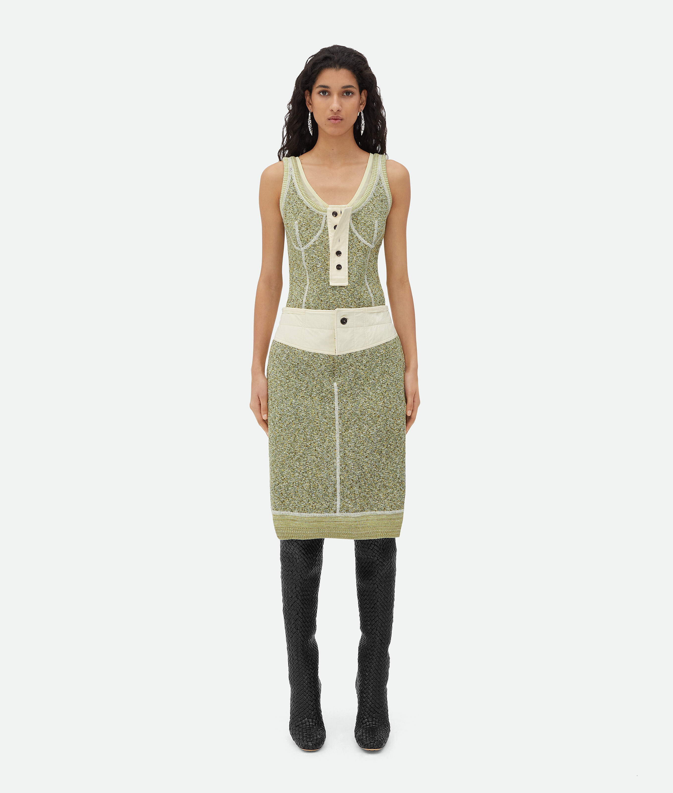 Bottega Veneta Bottega  Veneta Textured Mouline Cotton Jersey Skirt In Multicolor