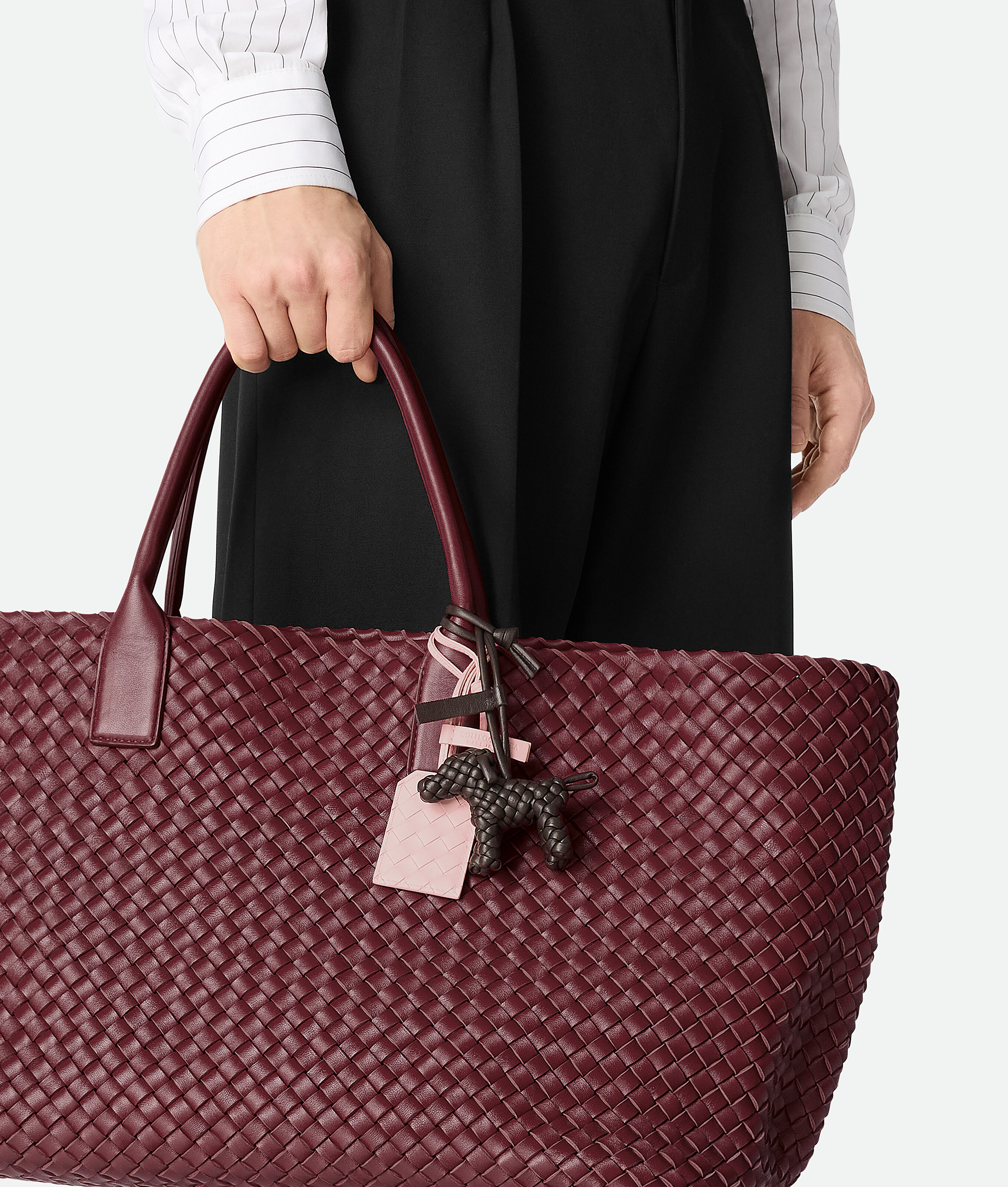 Bottega Veneta Photo Holder On Strap In Rose