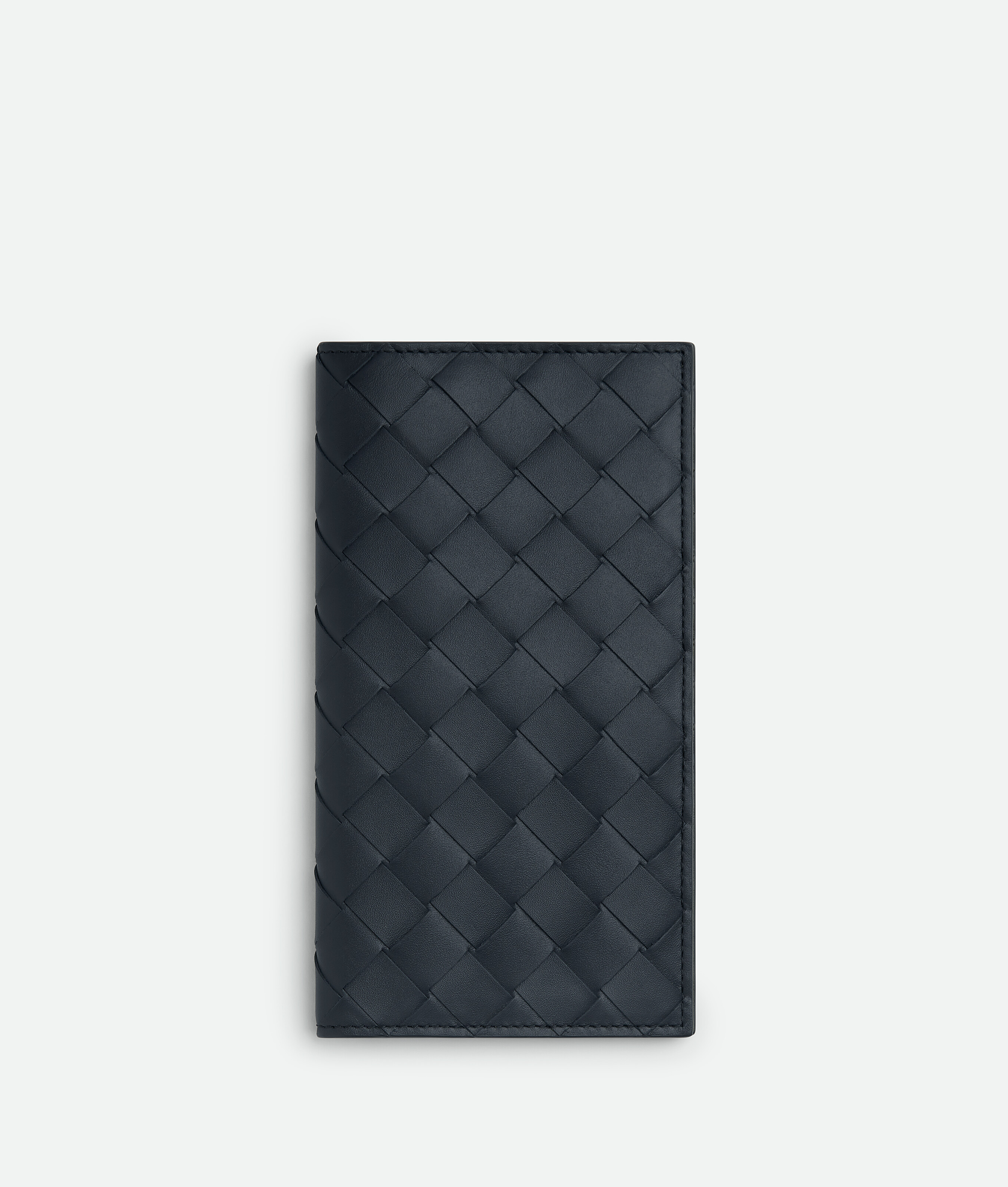 Shop Bottega Veneta Intrecciato Slim Long Wallet In Shadow/olive Oil