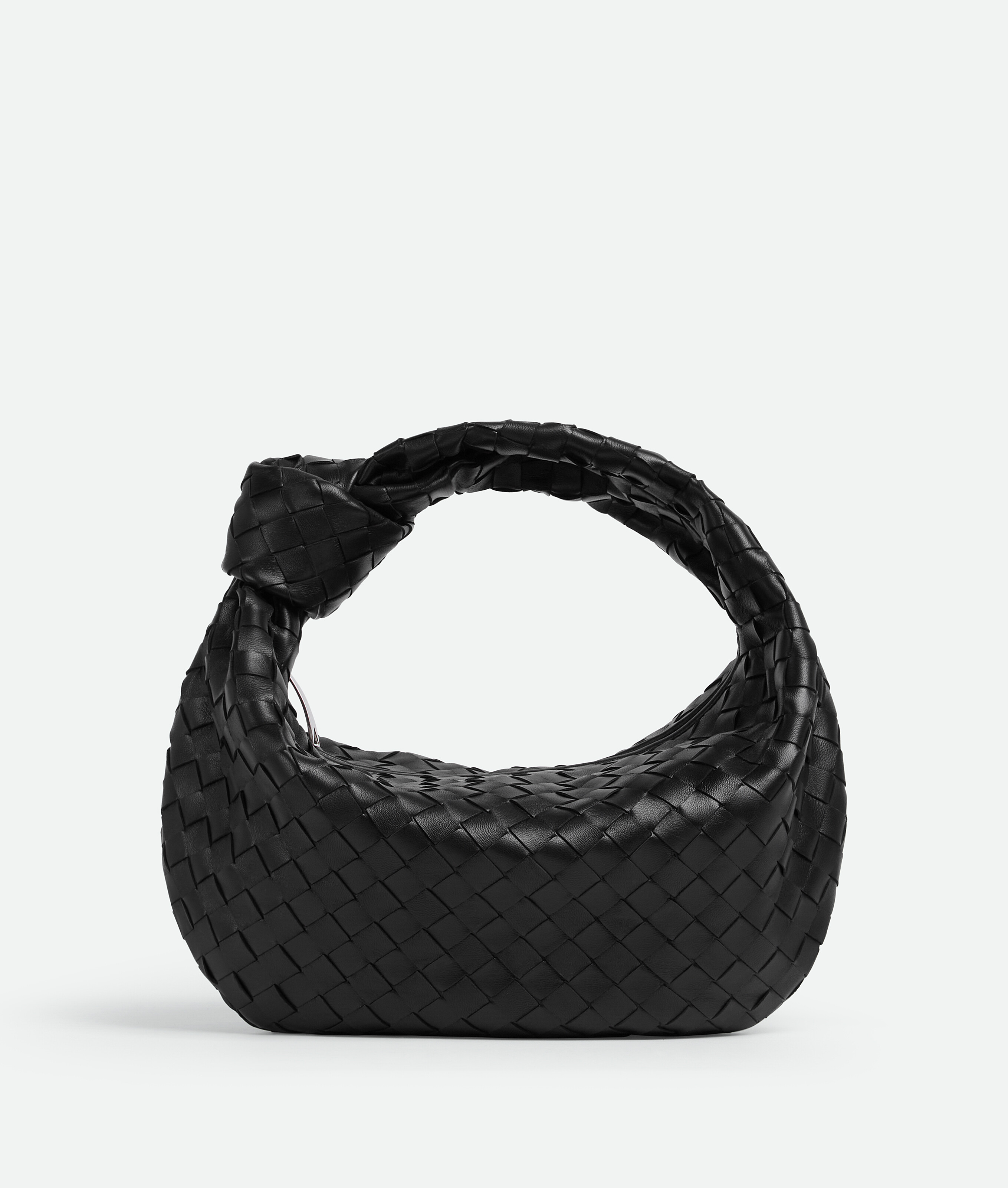 Bottega Veneta Teen Jodie Intrecciato Leather Hobo In Fire Nero