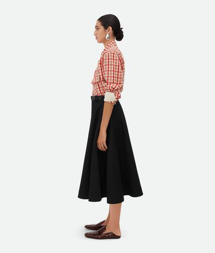 Wool Grain De Poudre Skirt