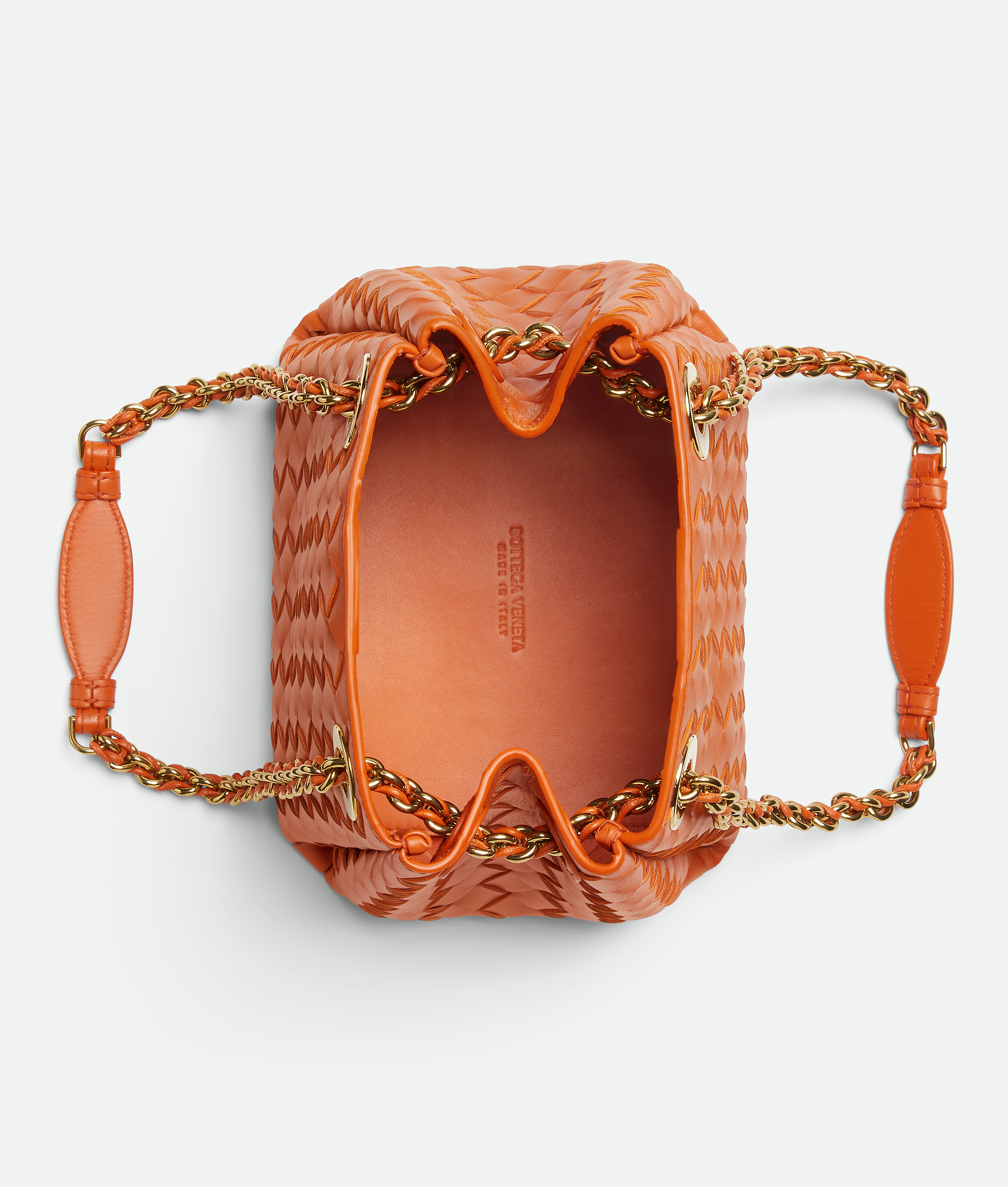 Bottega Veneta Small Parachute Leather Shoulder Bag In Burned Orange