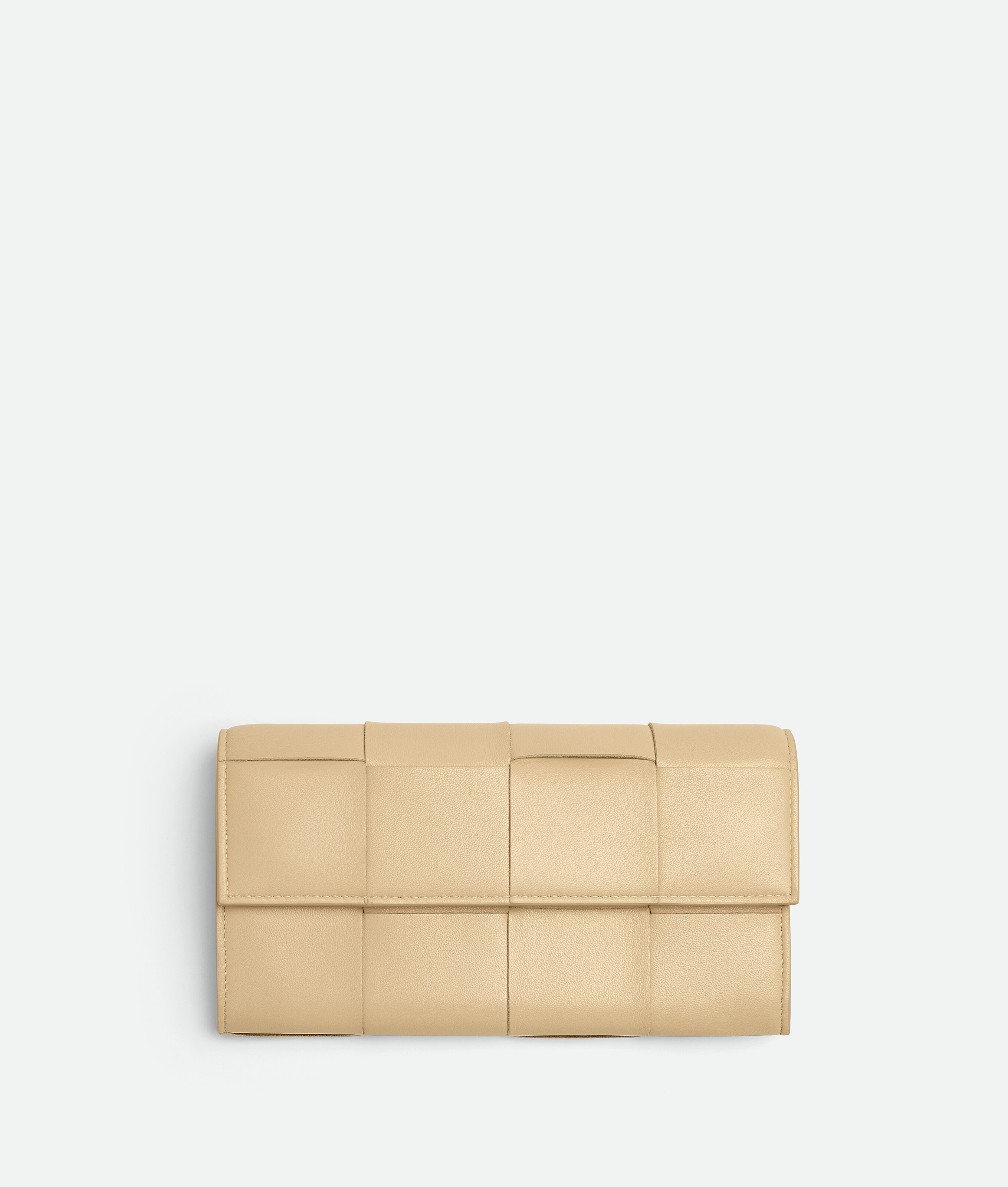 Bottega Veneta Cassette Large Flap Wallet In Beige