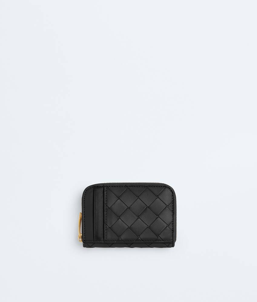 Bottega Veneta® Women's Intrecciato Zipped Coin Purse in Black