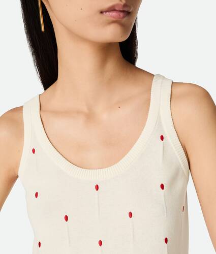 Cotton Embroidered Matches Tank Top