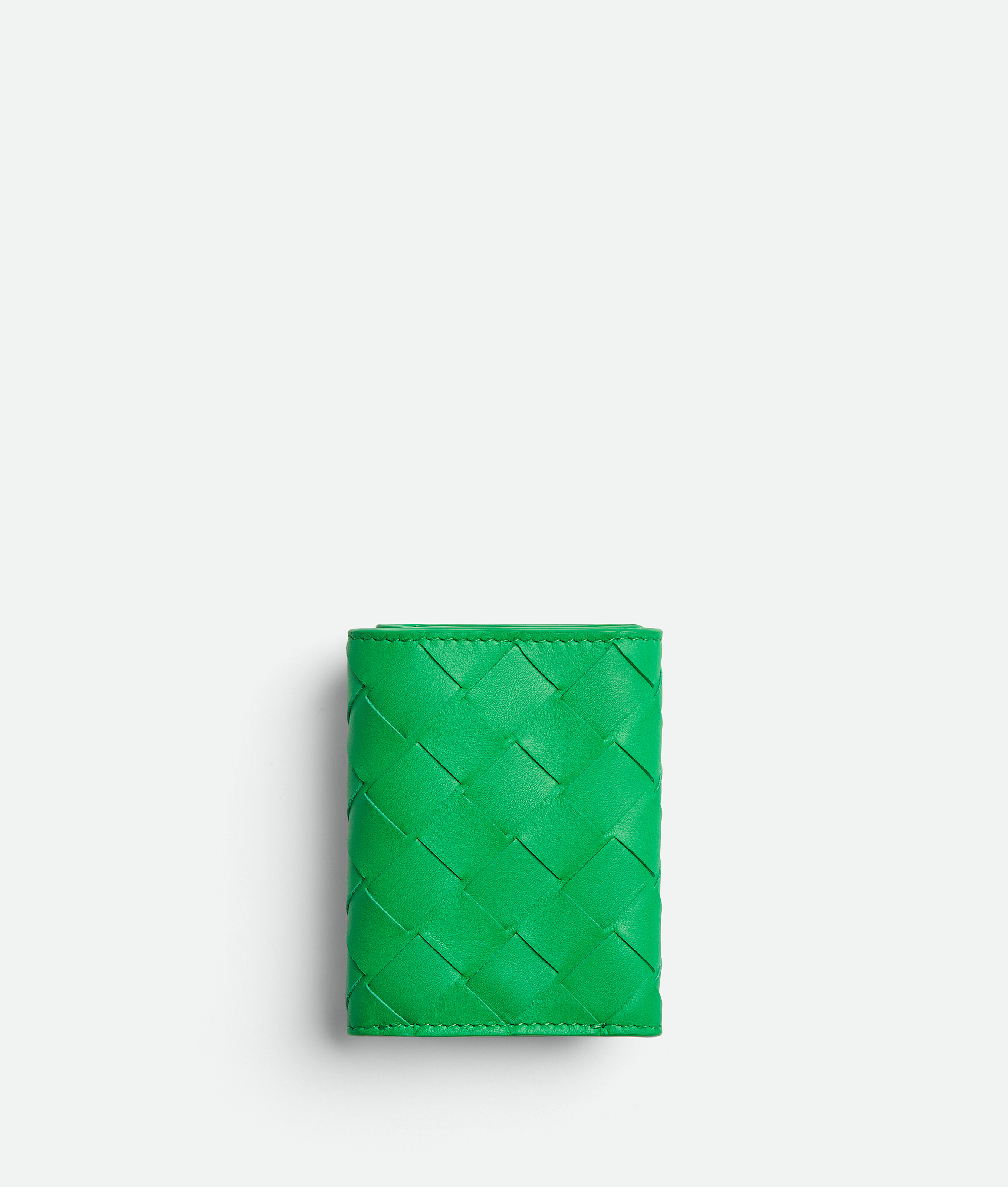 Shop Bottega Veneta Intrecciato Tiny Tri-fold Wallet In Green