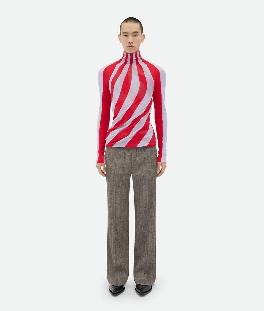 Display a large version of the product image 4 - Light Cotton Twisted Stripe Turtleneck