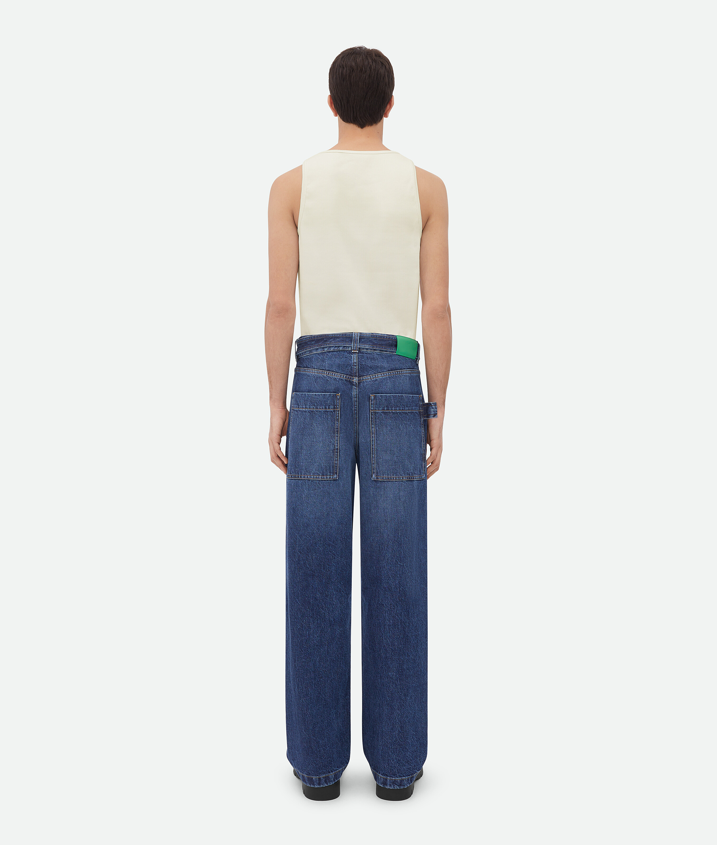 Bottega Veneta Belted Cargo Denim In Blue