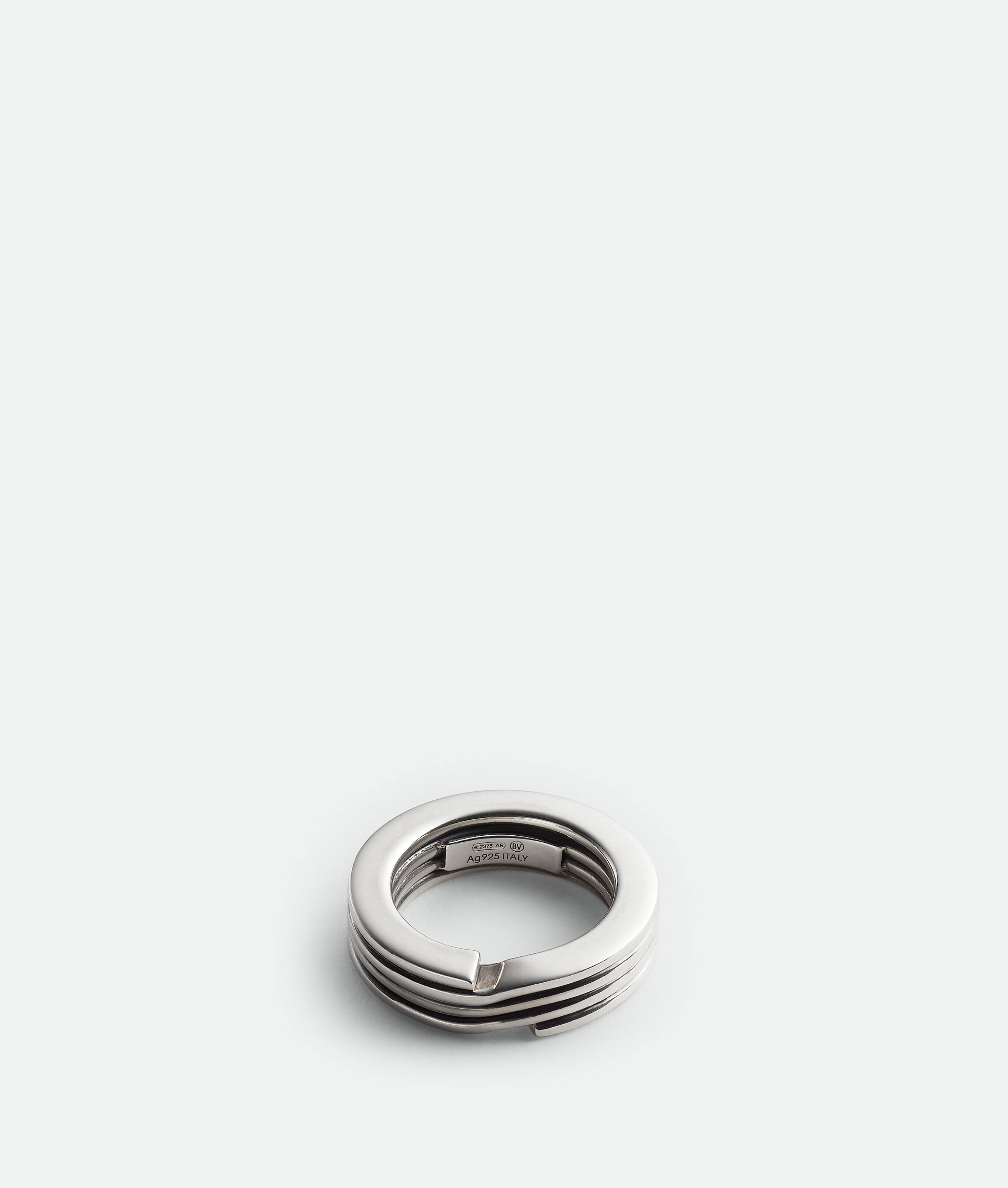 Bottega Veneta Key Chain Ring In Silver