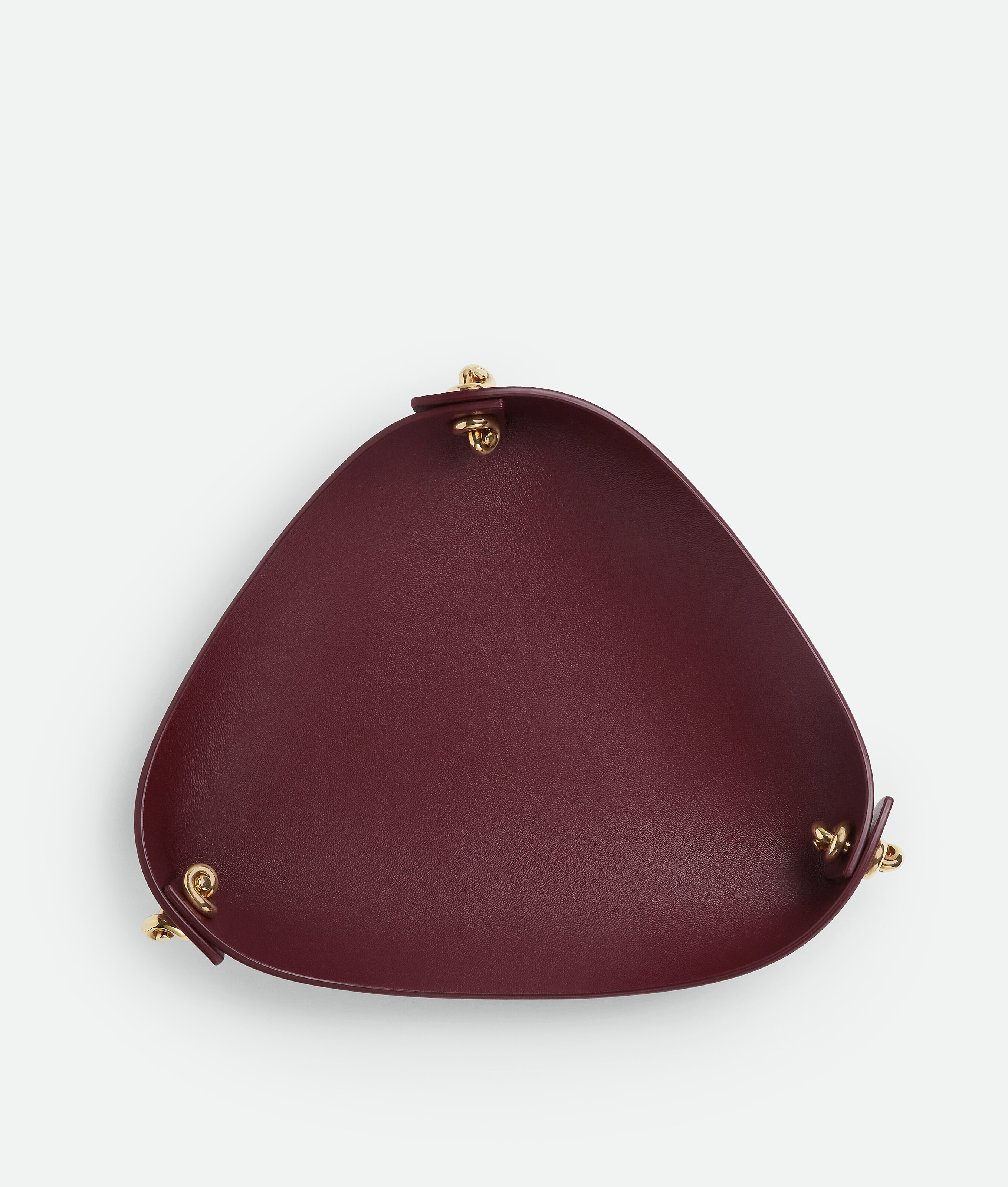 Bottega Veneta Medium Leather Tray With Metal Knots In Barolo