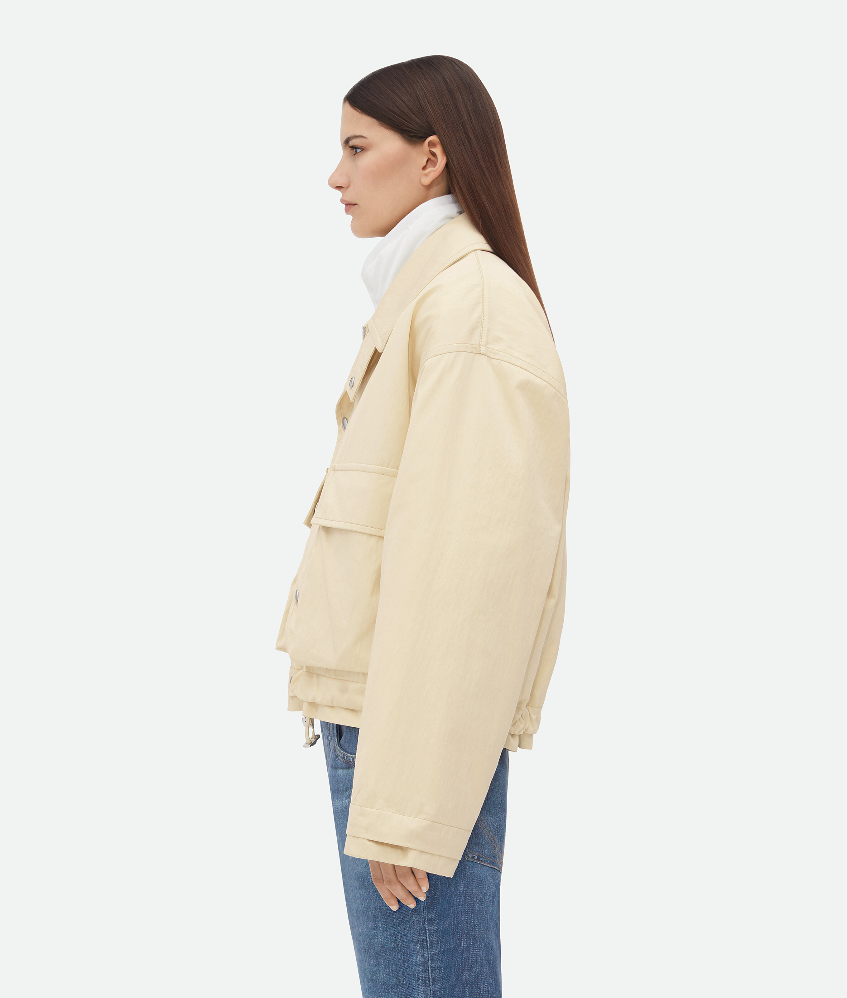 Shop Bottega Veneta • Jacke Aus Baumwolltwill In Sea Salt