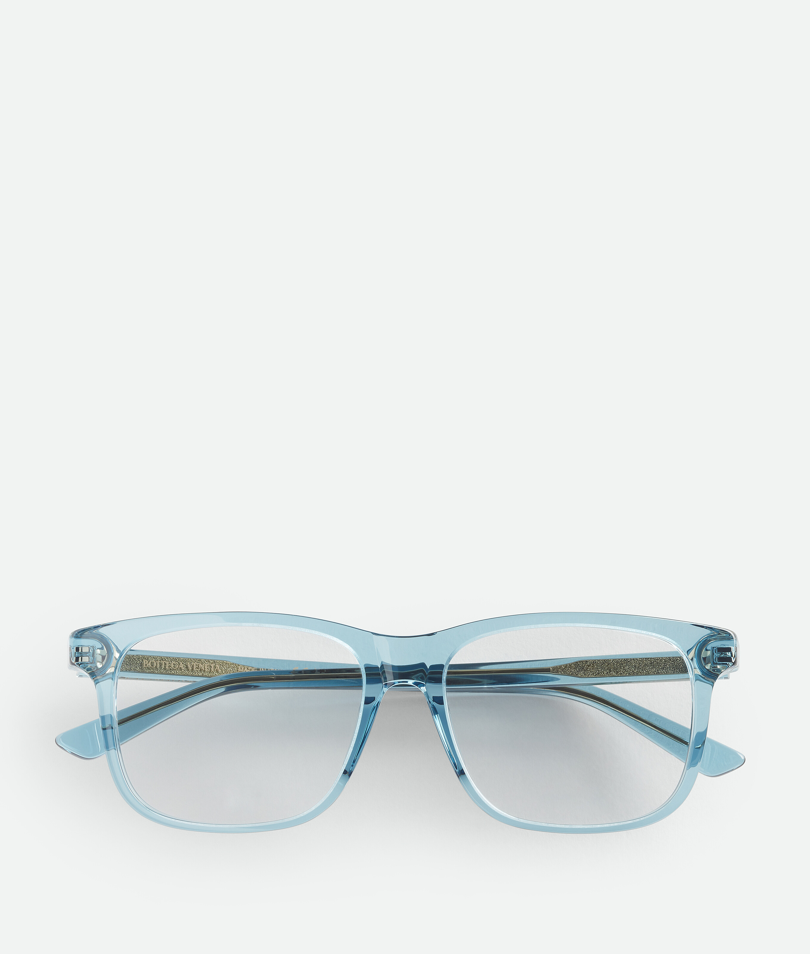 Bottega Veneta Quadratische Classic Brille In Light Blue/transparent