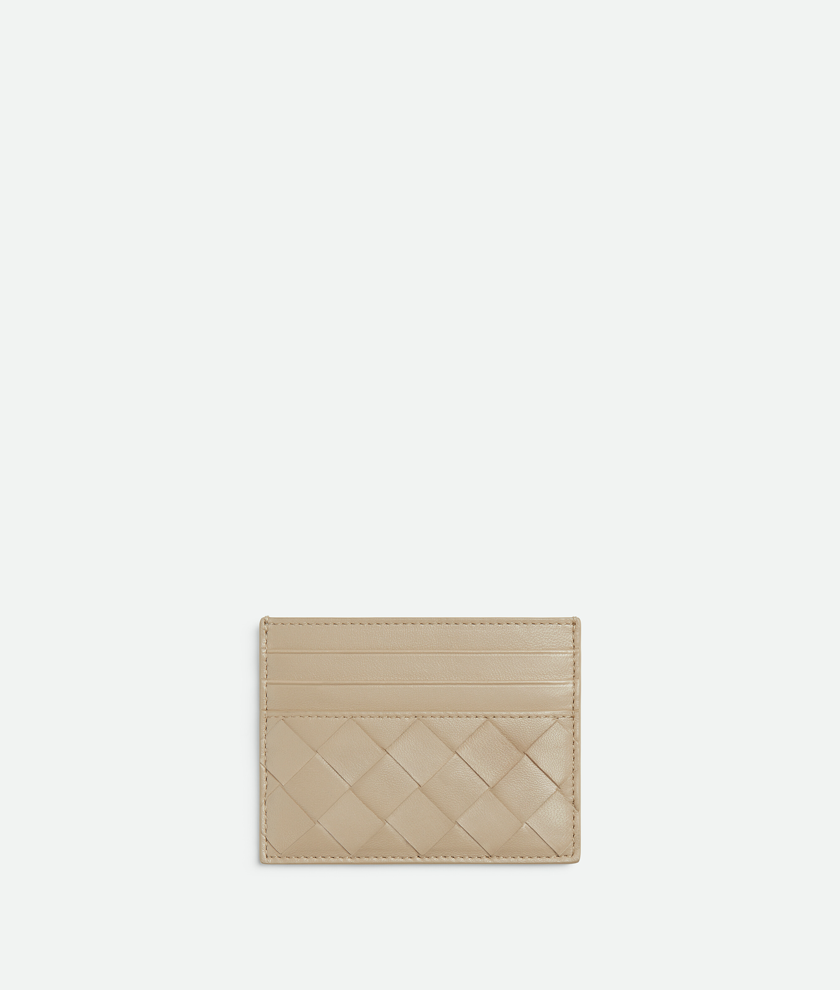 Bottega Veneta Intrecciato Credit Card Case - Ecru/glacier - Woman