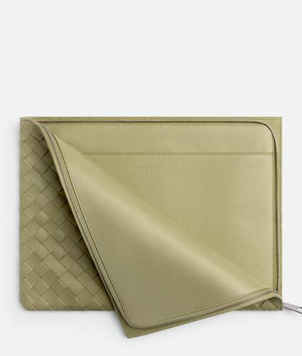 Intrecciato Half Zip Pouch