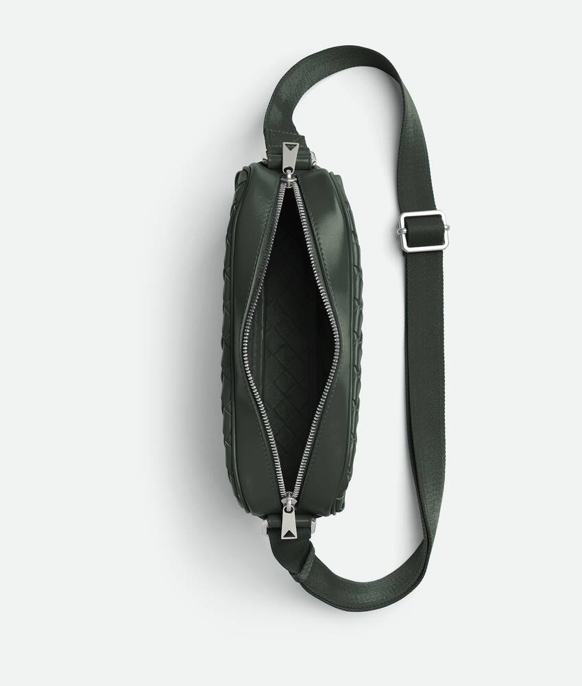 Camera small intrecciato leather shoulder bag