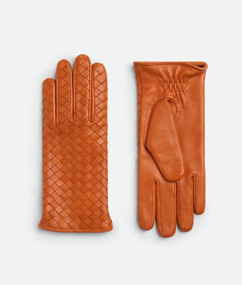 Display a large version of the product image 1 - Intrecciato Leather Gloves