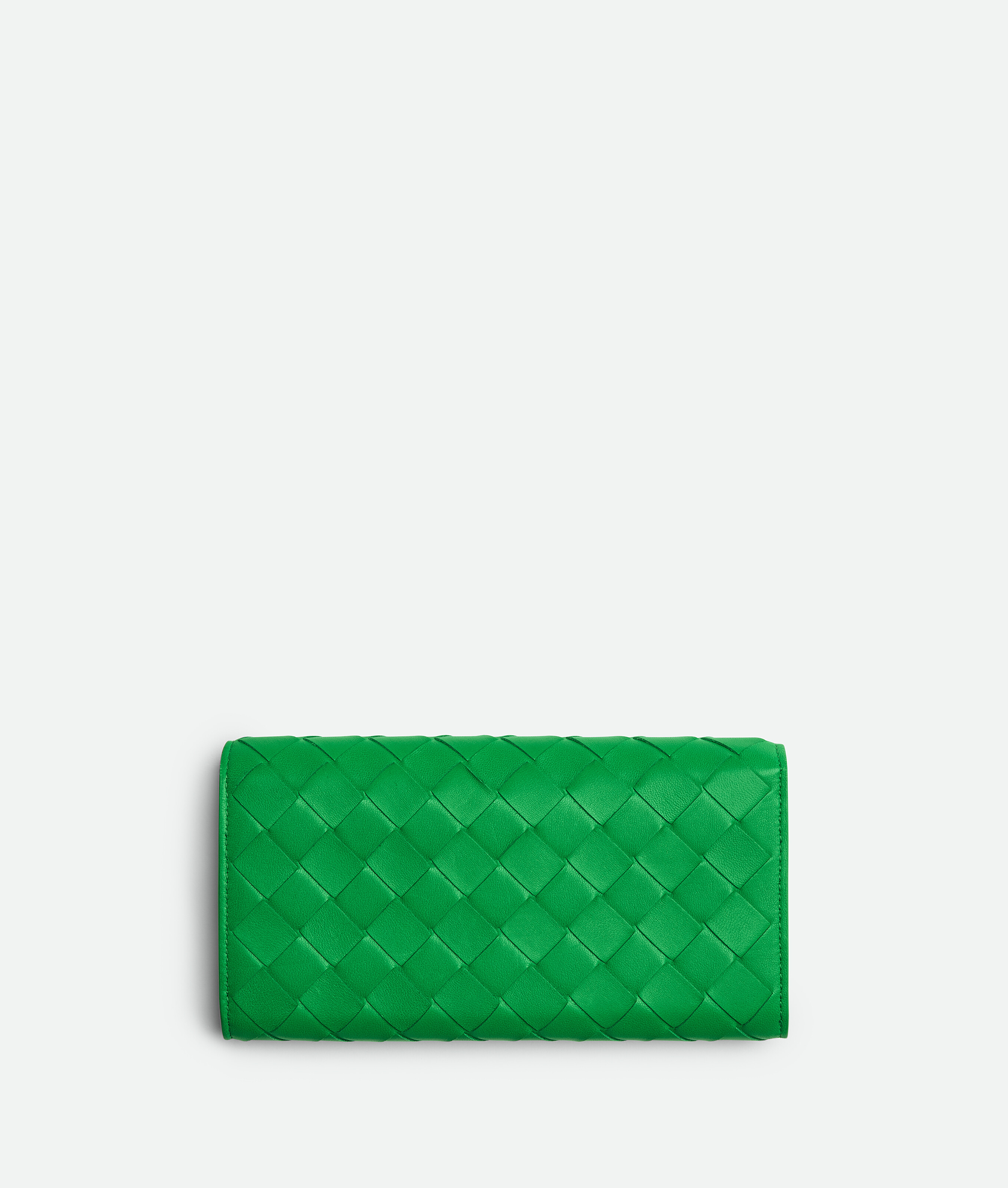 Shop Bottega Veneta Intrecciato Large Flap Wallet In Vert