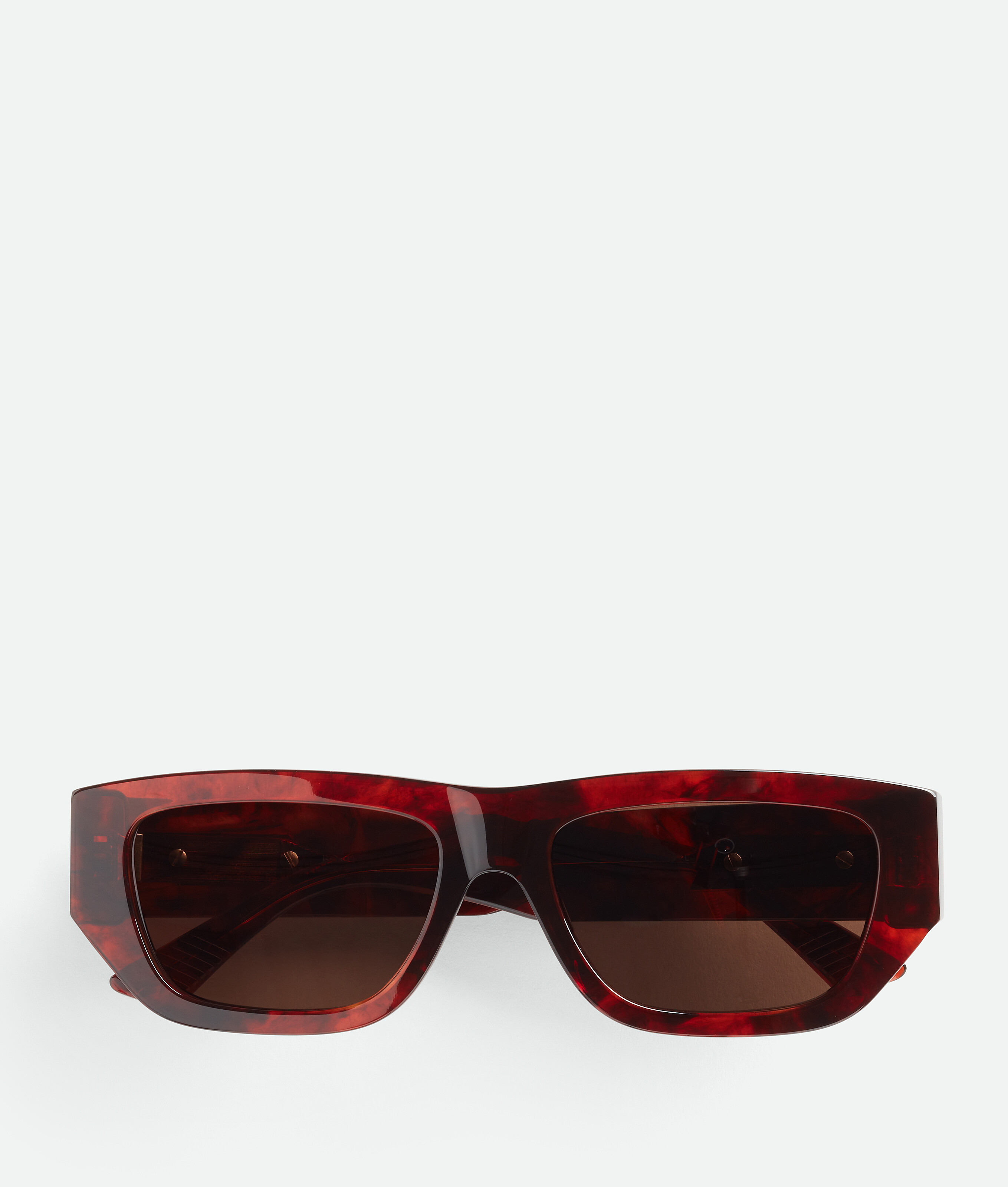 Bottega Veneta Bolt Recycled Acetate Rectangular Sunglasses In Brown