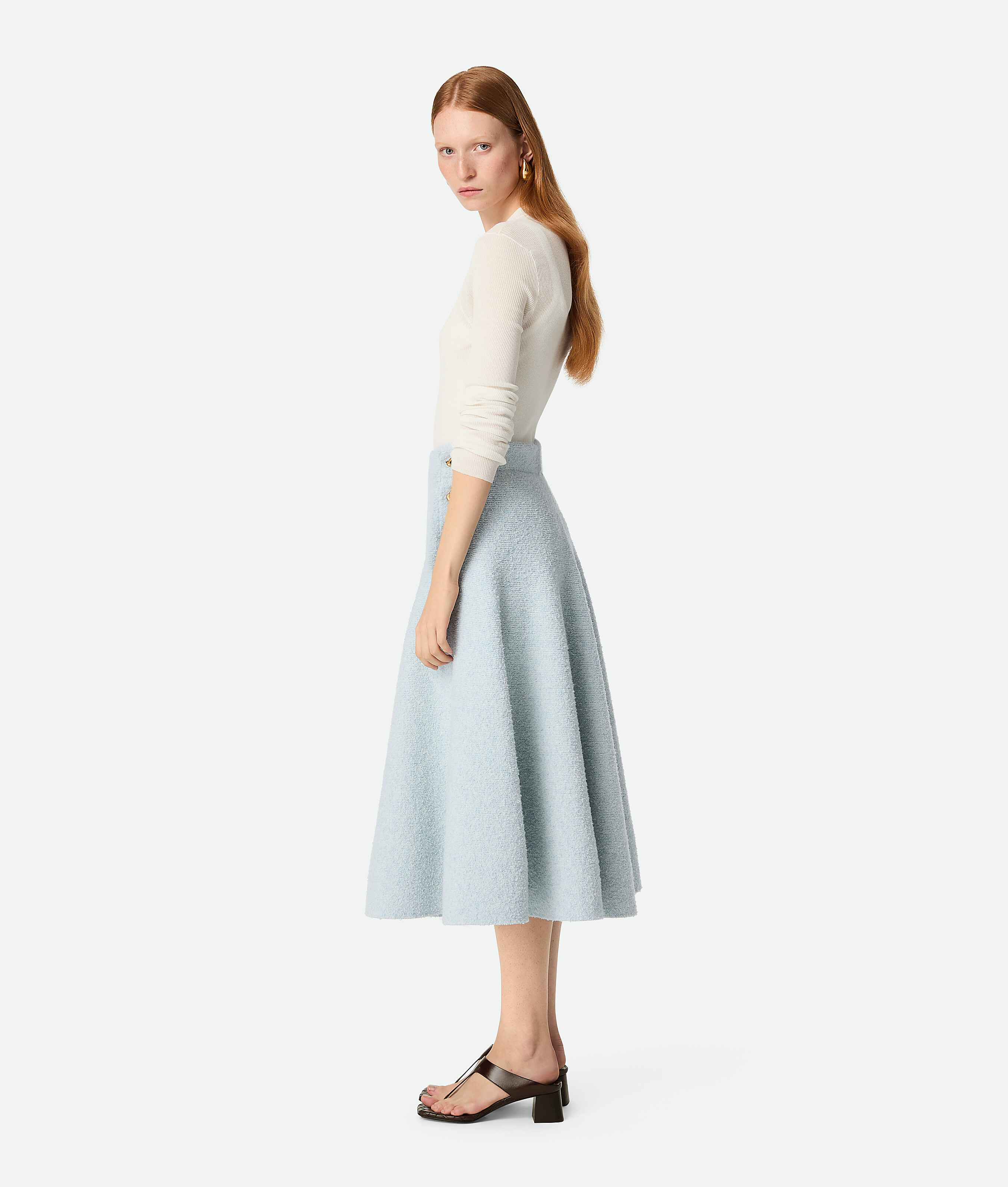 Bottega Veneta Wool Boucle Skirt In Bubble