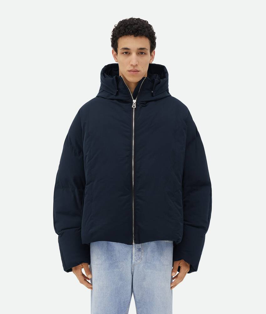 Bottega Veneta® Men's Tech Nylon Puffer Jacket in Dark Navy. Shop