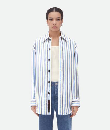 Display a large version of the product image 1 - Striped Silk Padded Jacket