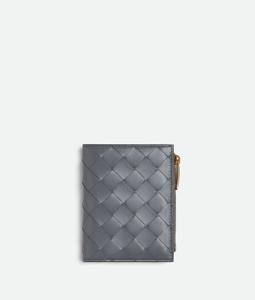 Small Intrecciato Bi-Fold Zip Wallet