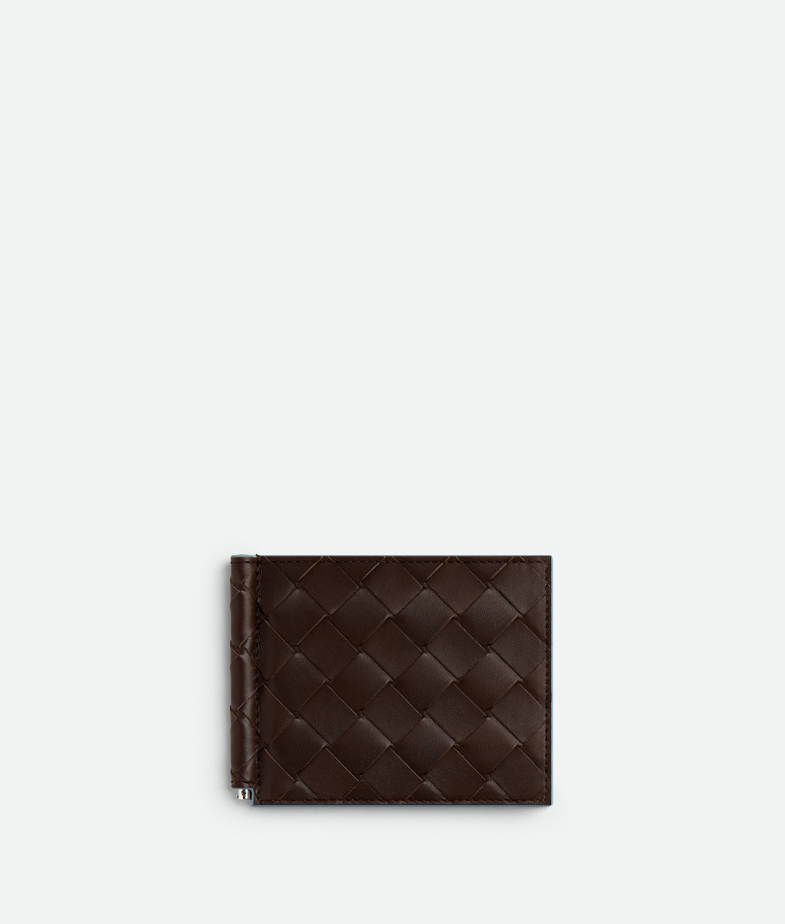 Bottega Veneta Intrecciato Note Clip Wallet In Brown