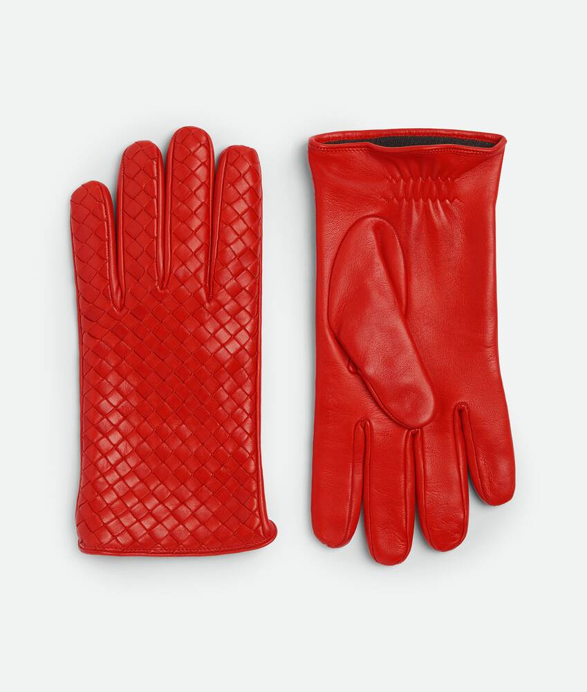 Display a large version of the product image 1 - Leather Intrecciato Gloves