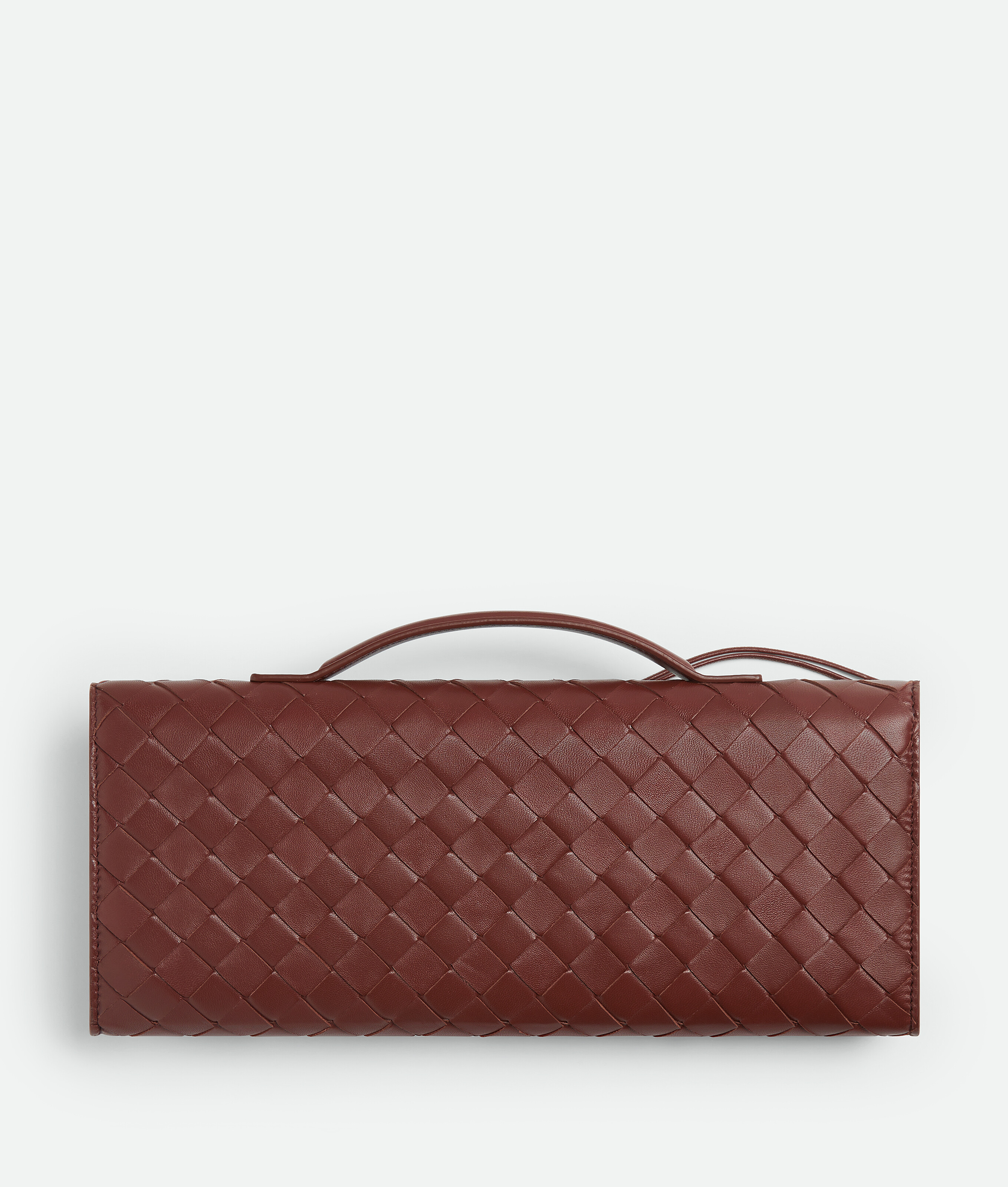 Bottega Veneta Long Andiamo Clutch Bag With Handle In Sapele