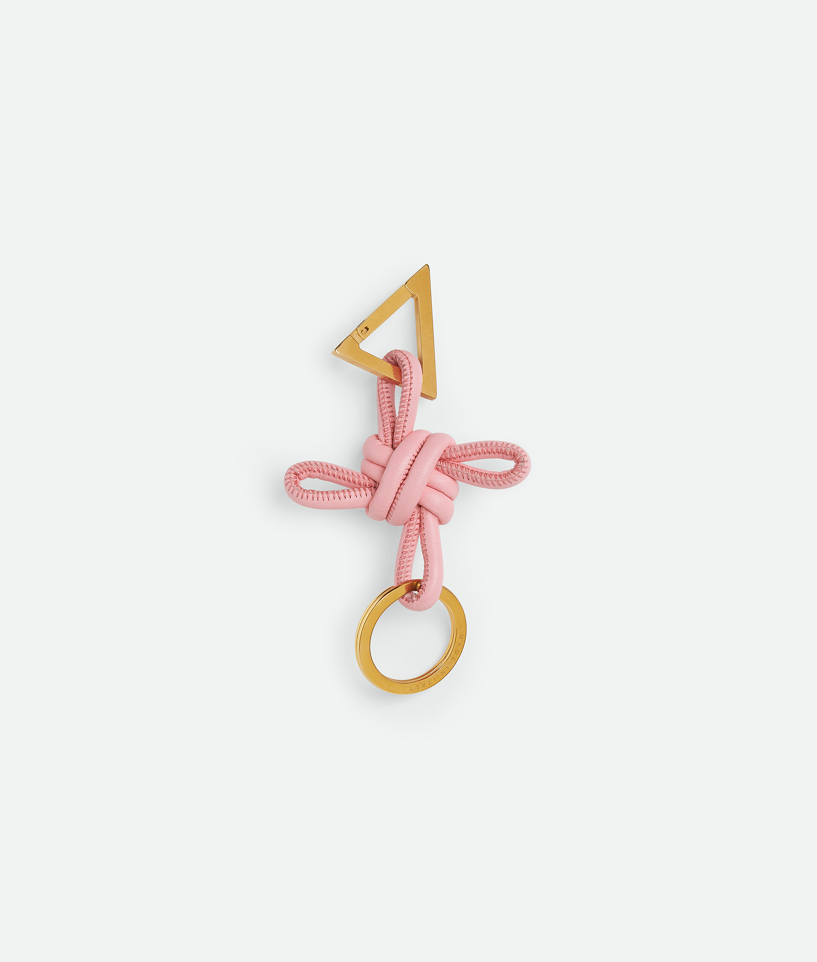 Shop Bottega Veneta Triangle Key Ring In Pink