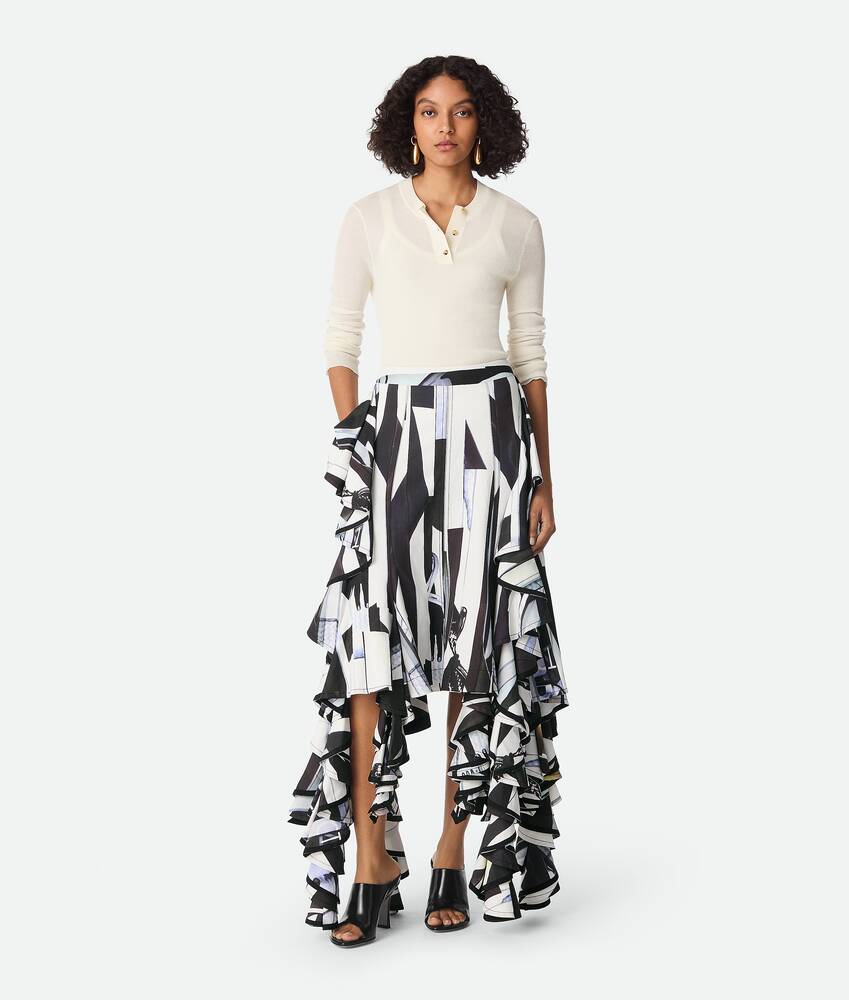 Display a large version of the product image 1 - Viscose Printed Ruffle Skirt