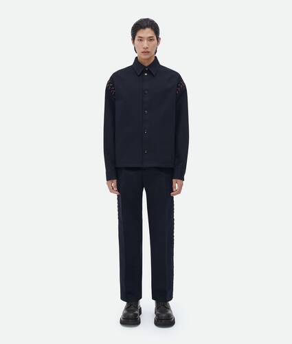 Cotton Canvas Lace-Up Pants