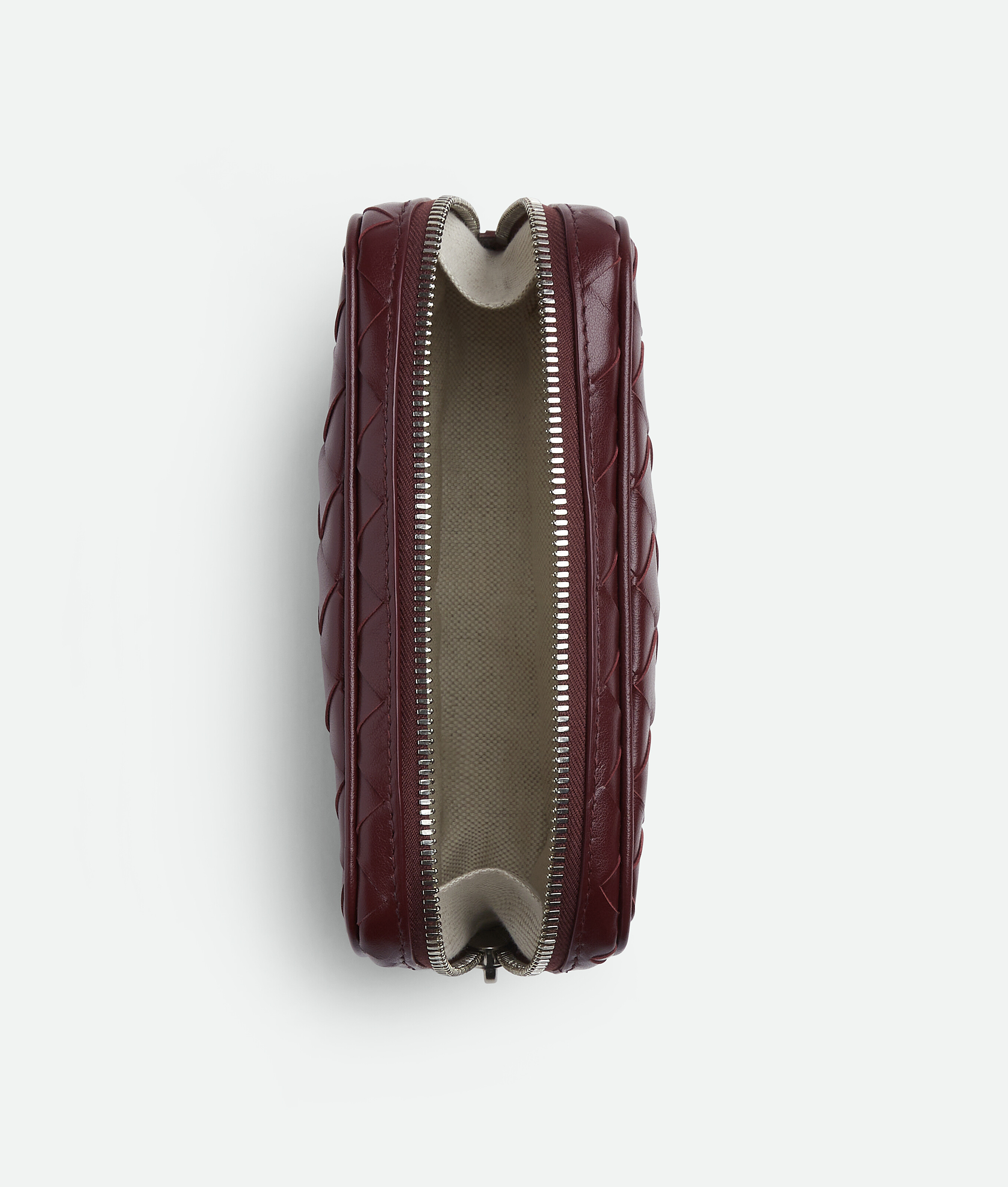 Bottega Veneta Intrecciato Small Zipped Organizing Pouch In Madder Brown