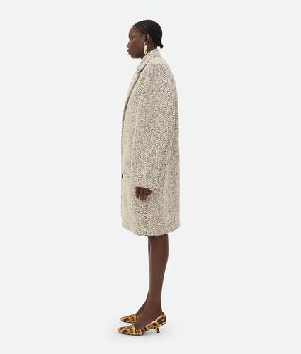 Bi-Colour Wool Boucle Coat