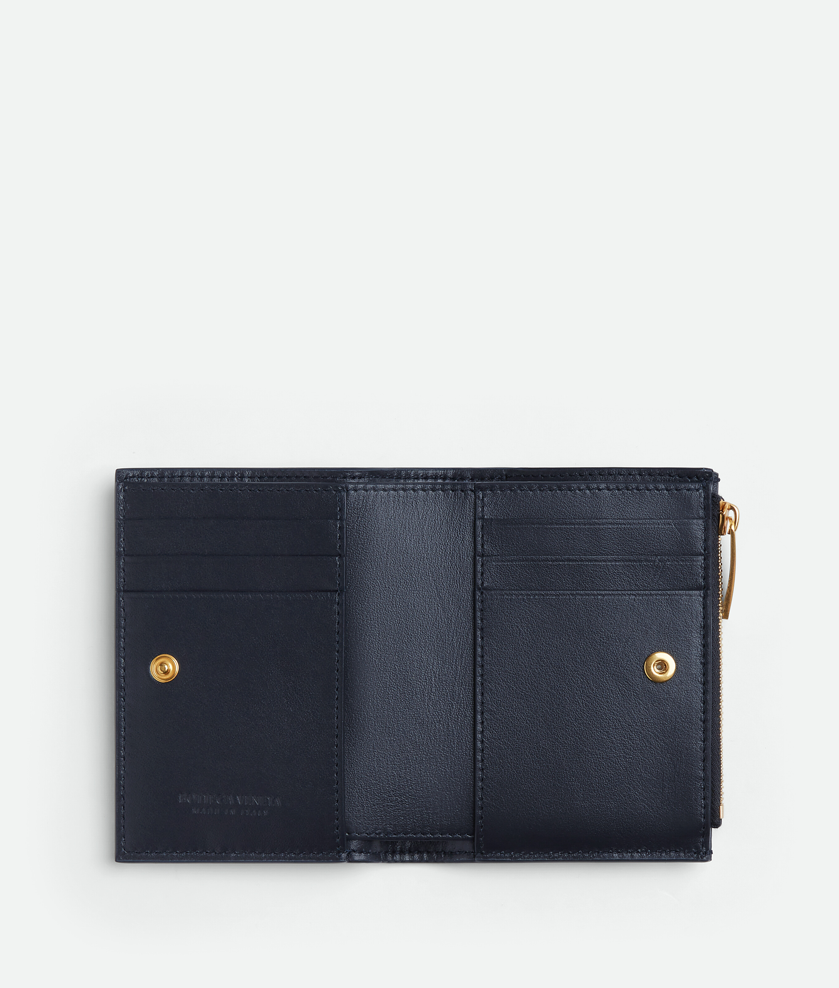 Shop Bottega Veneta Small Cassette Bi-fold Zip Wallet In Blue