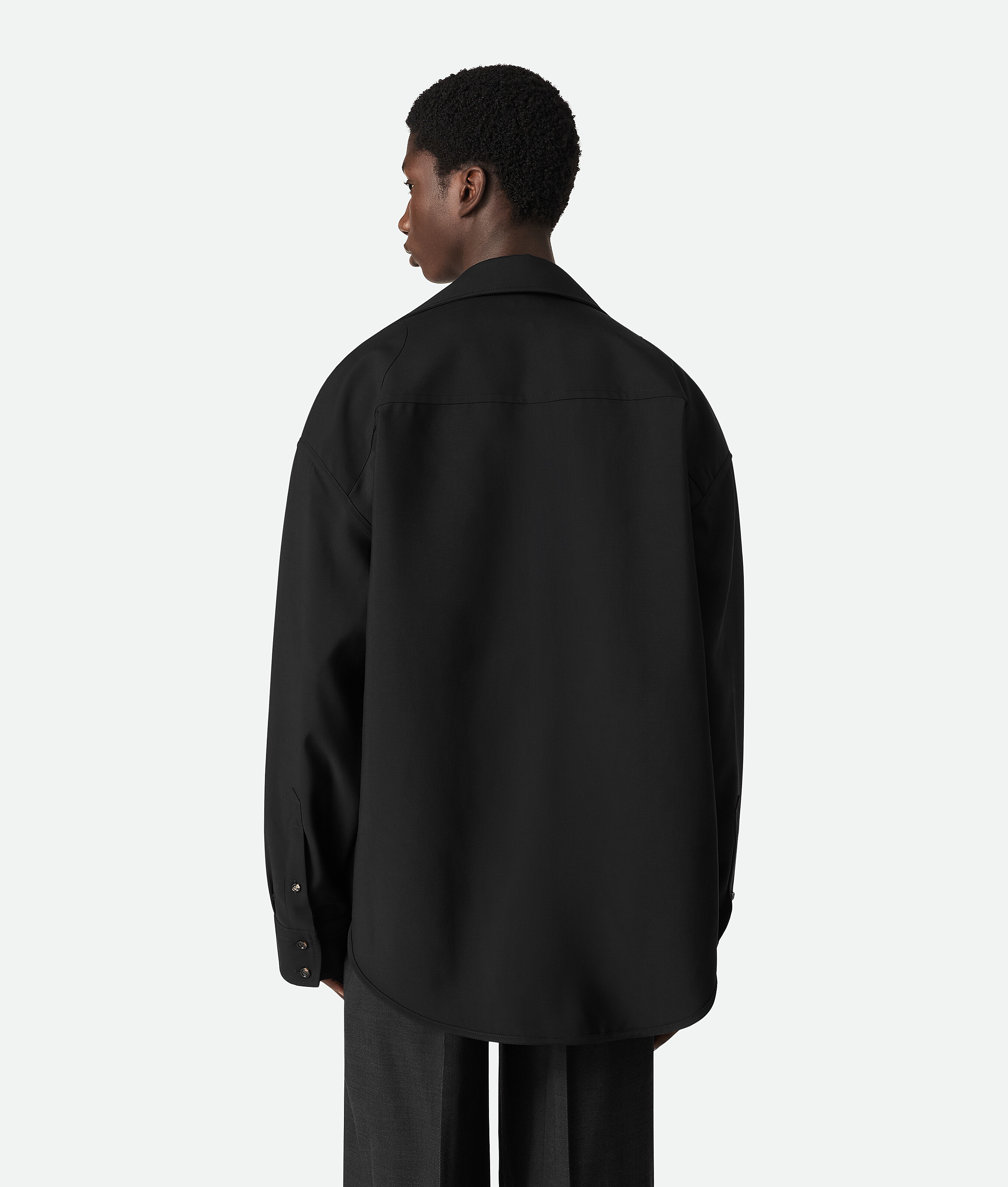 Bottega Veneta Hemd Aus Leichter Wolle In Black