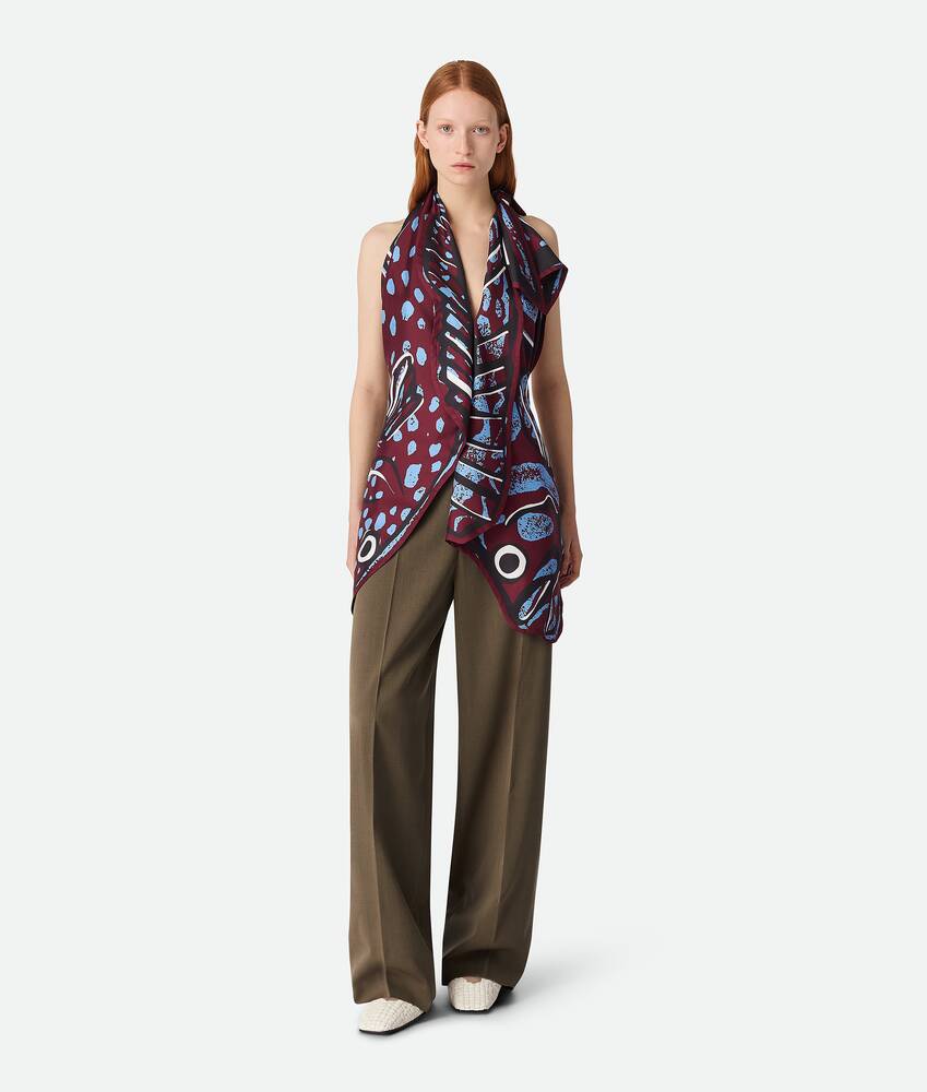 Bottega Veneta® Women's Silk Twill Printed Top in Black cherry
