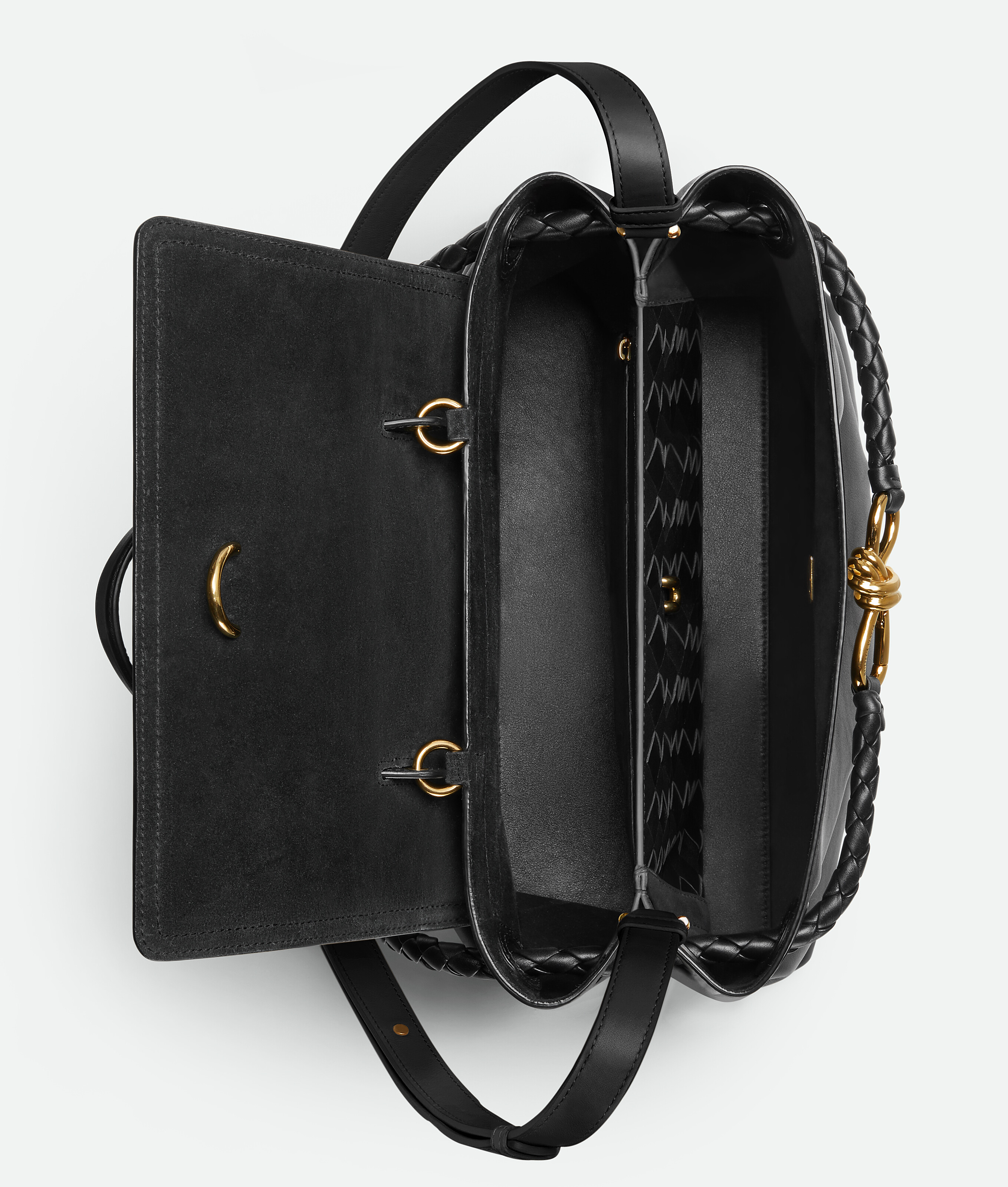 Bottega Veneta Ciao Ciao Knot Detail Leather Top Handle Bag In Black