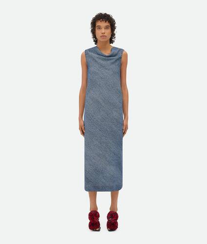 Display a large version of the product image 1 - Printed Denim Viscose Dress