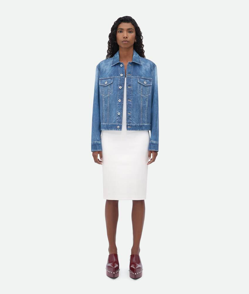 Leather skirt shop denim jacket