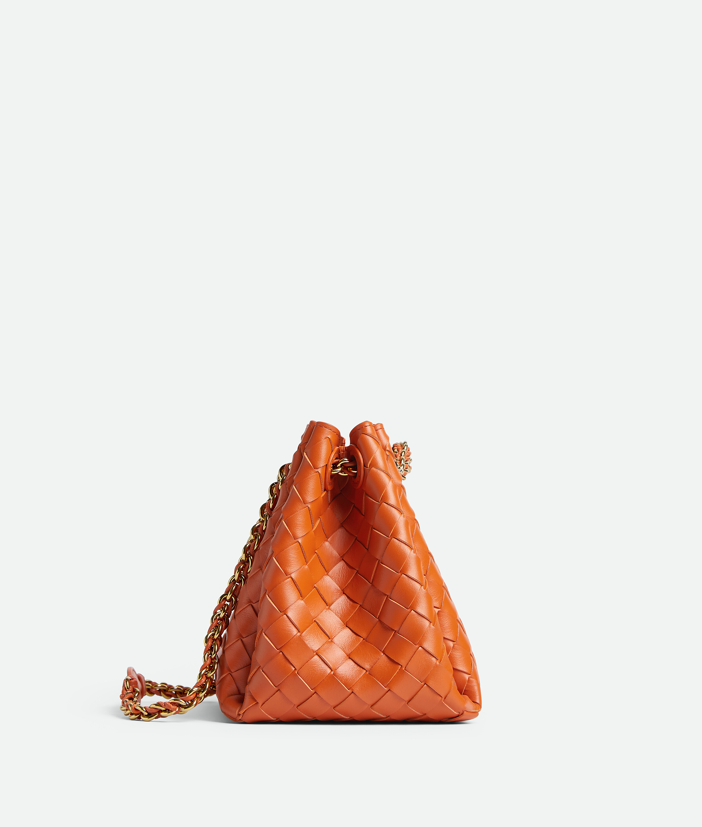 Bottega Veneta Small Parachute Leather Shoulder Bag In Burned Orange