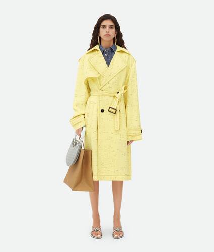Display a large version of the product image 1 - Textured Criss-Cross Viscose Silk Trench
