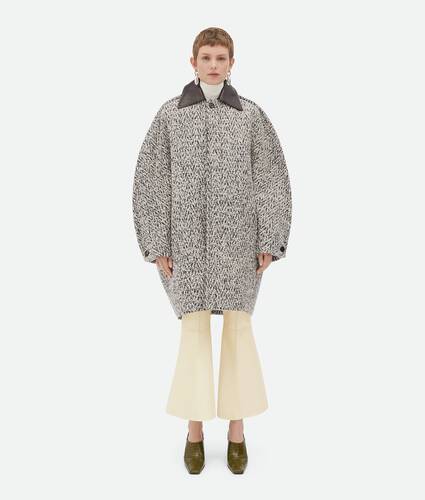 Wool Boucle Chevron Coat