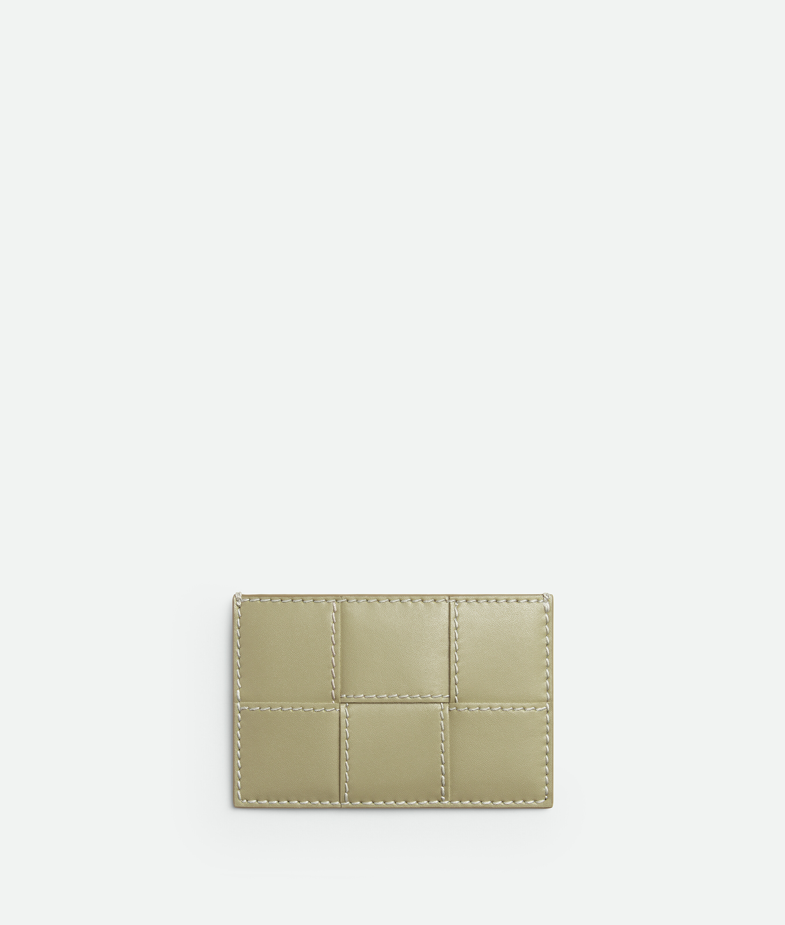 Shop Bottega Veneta Cassette Credit Card Case In Travertine / Natural