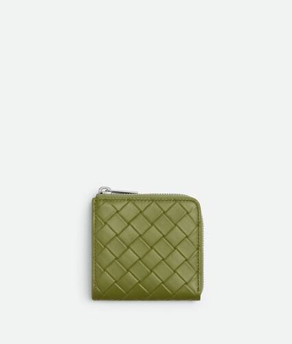 Intrecciato Stamp Square Zip Around Wallet